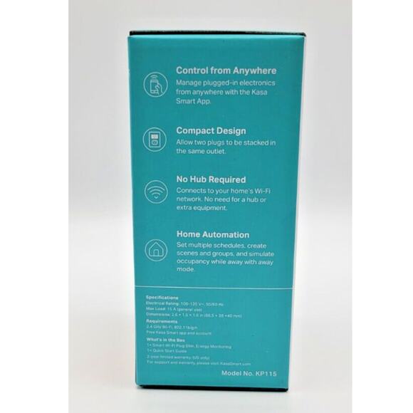 TP-Link Kasa Smart Wi-Fi Outlet Plug KP115 Energy Monitor Alexa Google Control - Picture 4 of 7